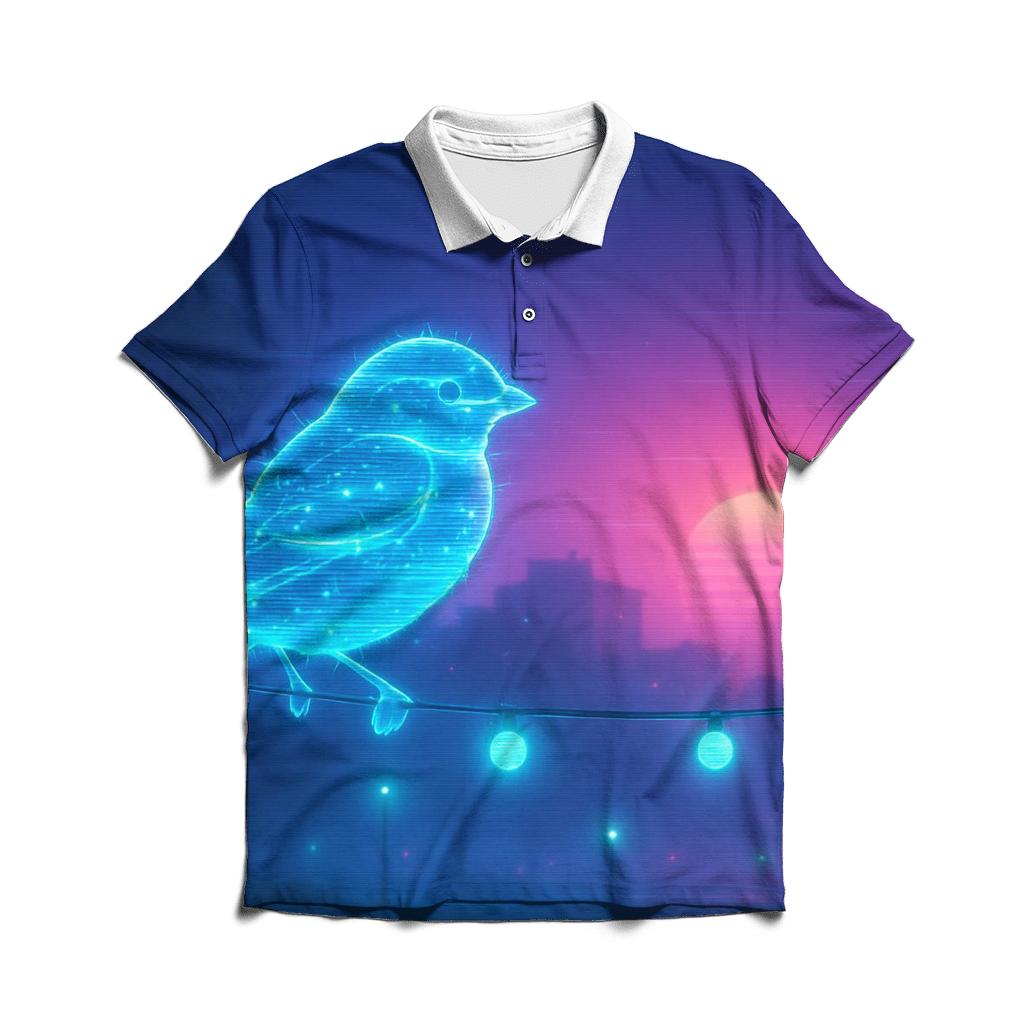 Random Holographic Sparrow designer slim fit polos