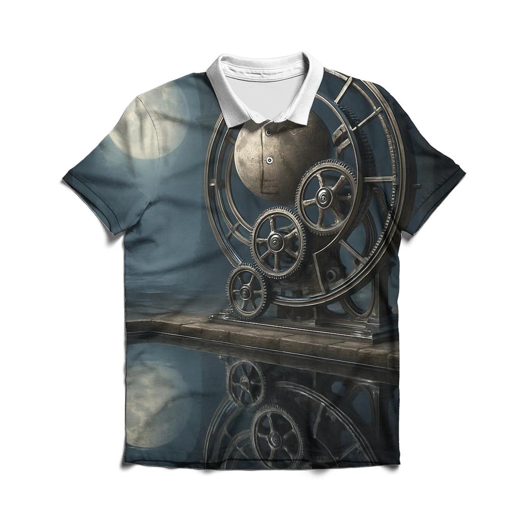 Random Moonlit Mechanism branded logo polo shirts