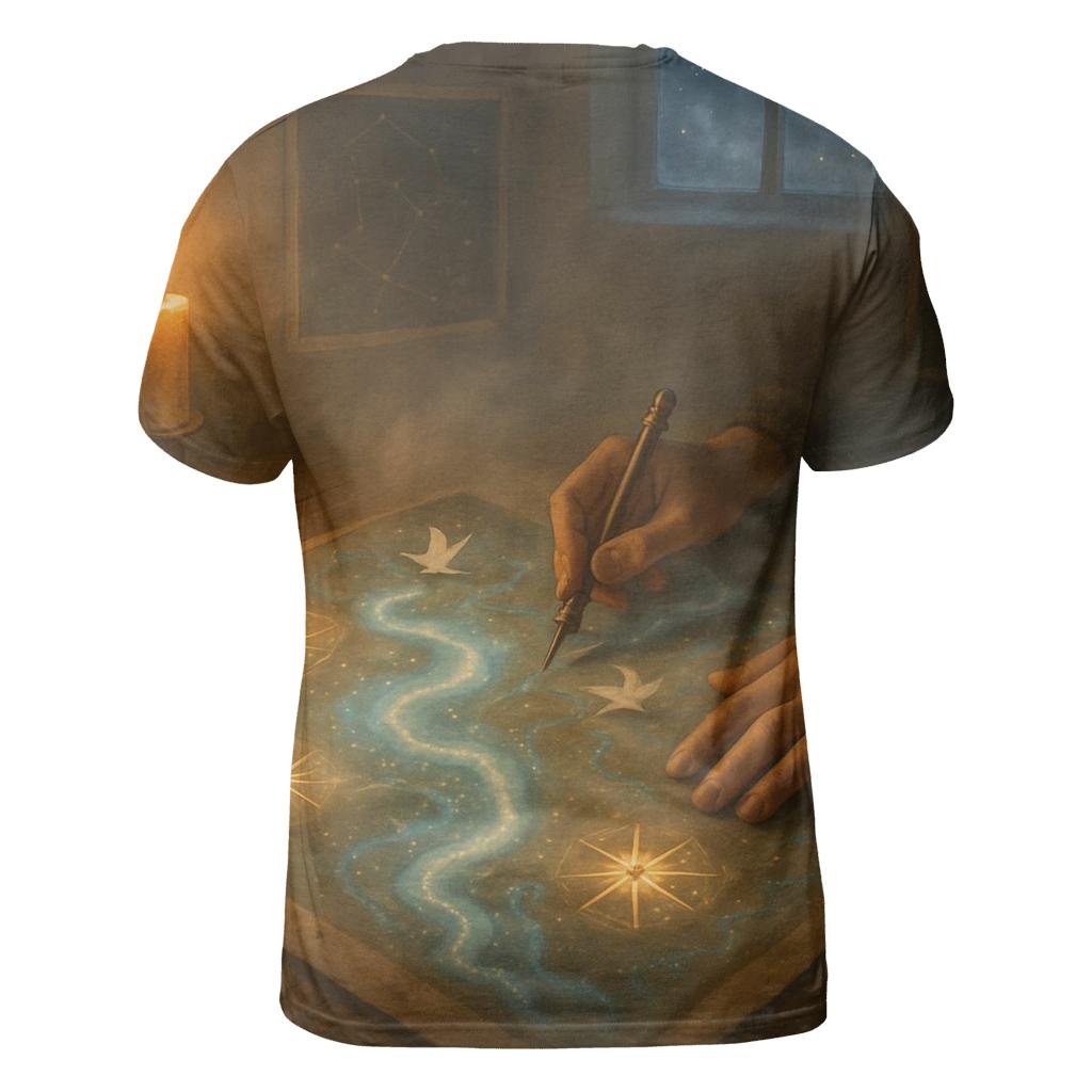 Random Midnight Cartographer unique graphic print tees