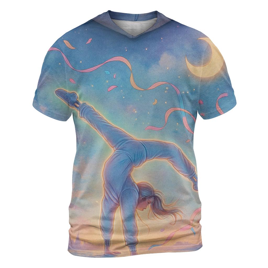 Random Dream Cartwheel artistic all-over print tops