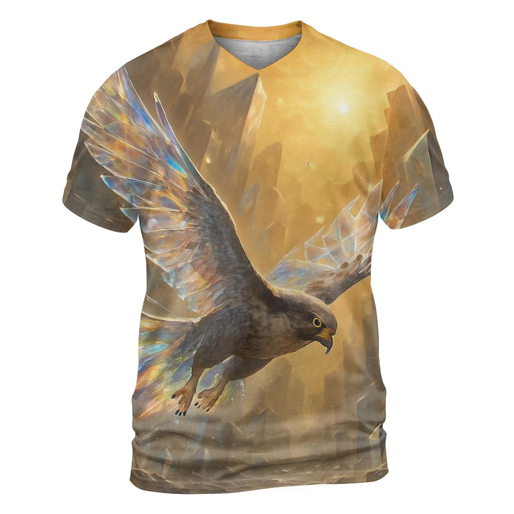 Random Glasswing Falcon vibrant all-over design tees