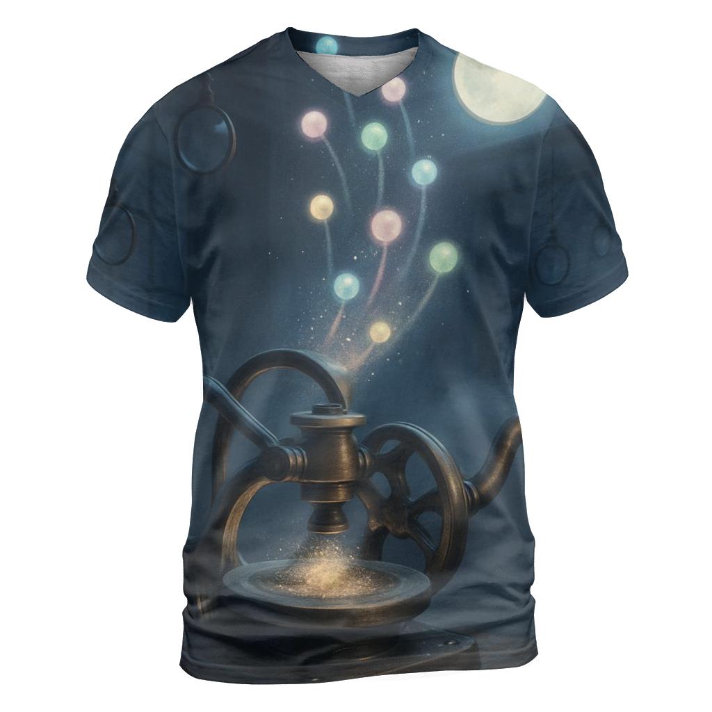 Random Stardust Mechanism artistic all-over print tops