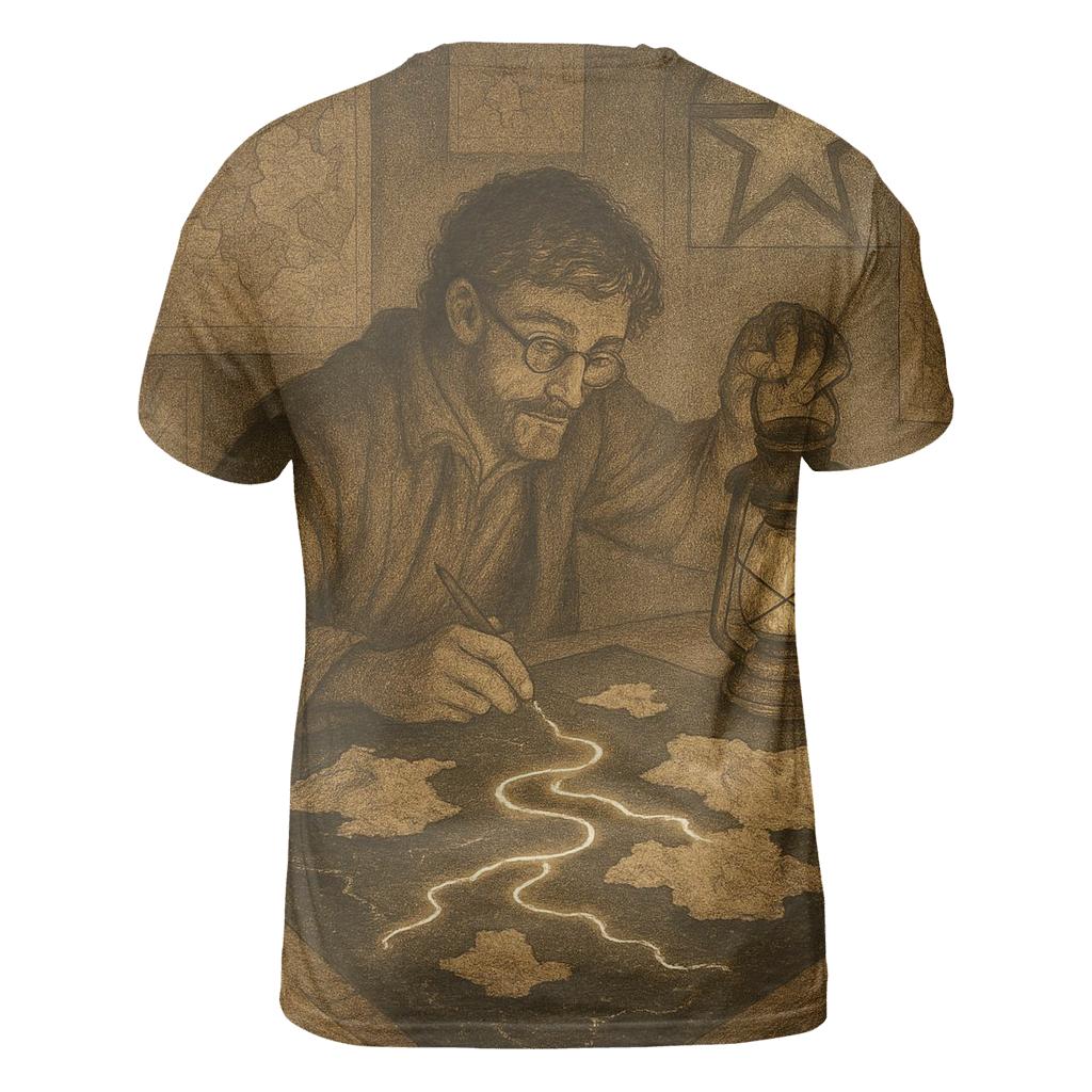 Random Lantern Cartographer creative print fashion shirts