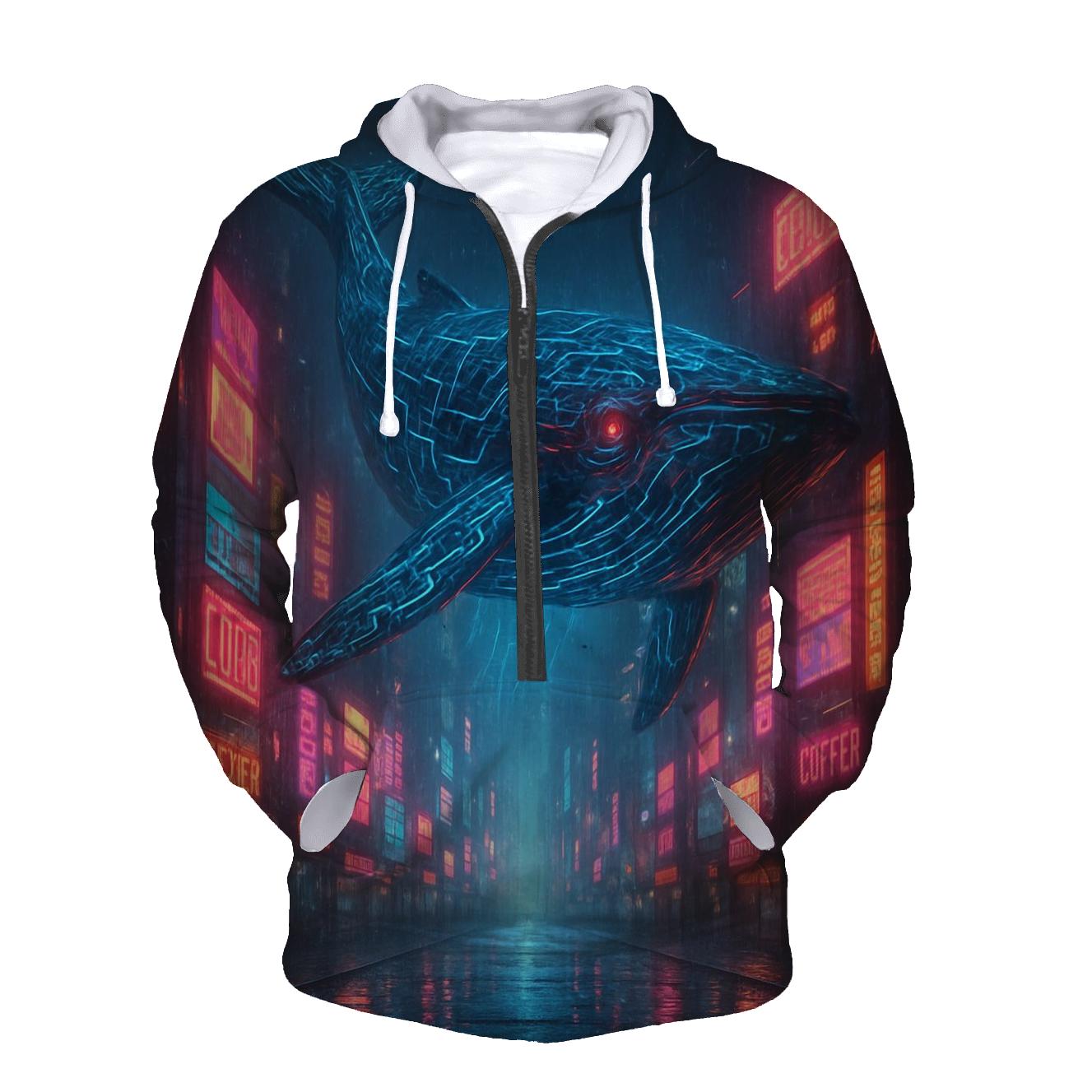 Random Circuit Whale graphic hoodies