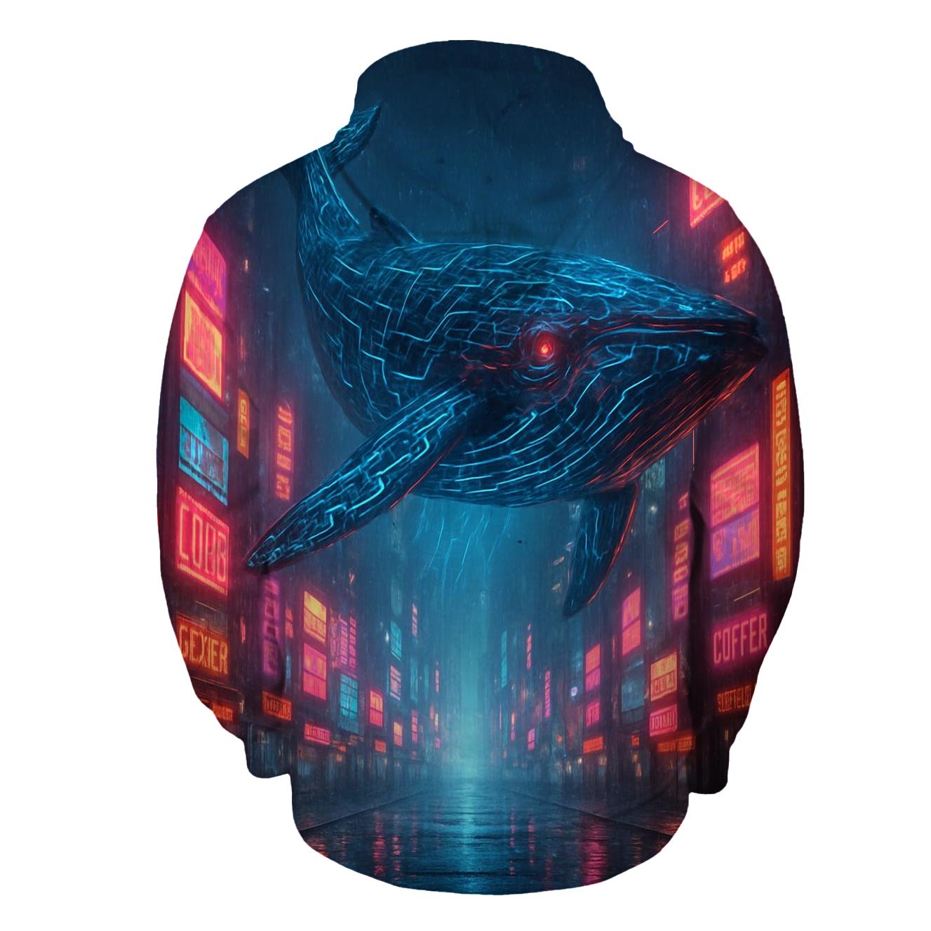 Random Circuit Whale graphic hoodies