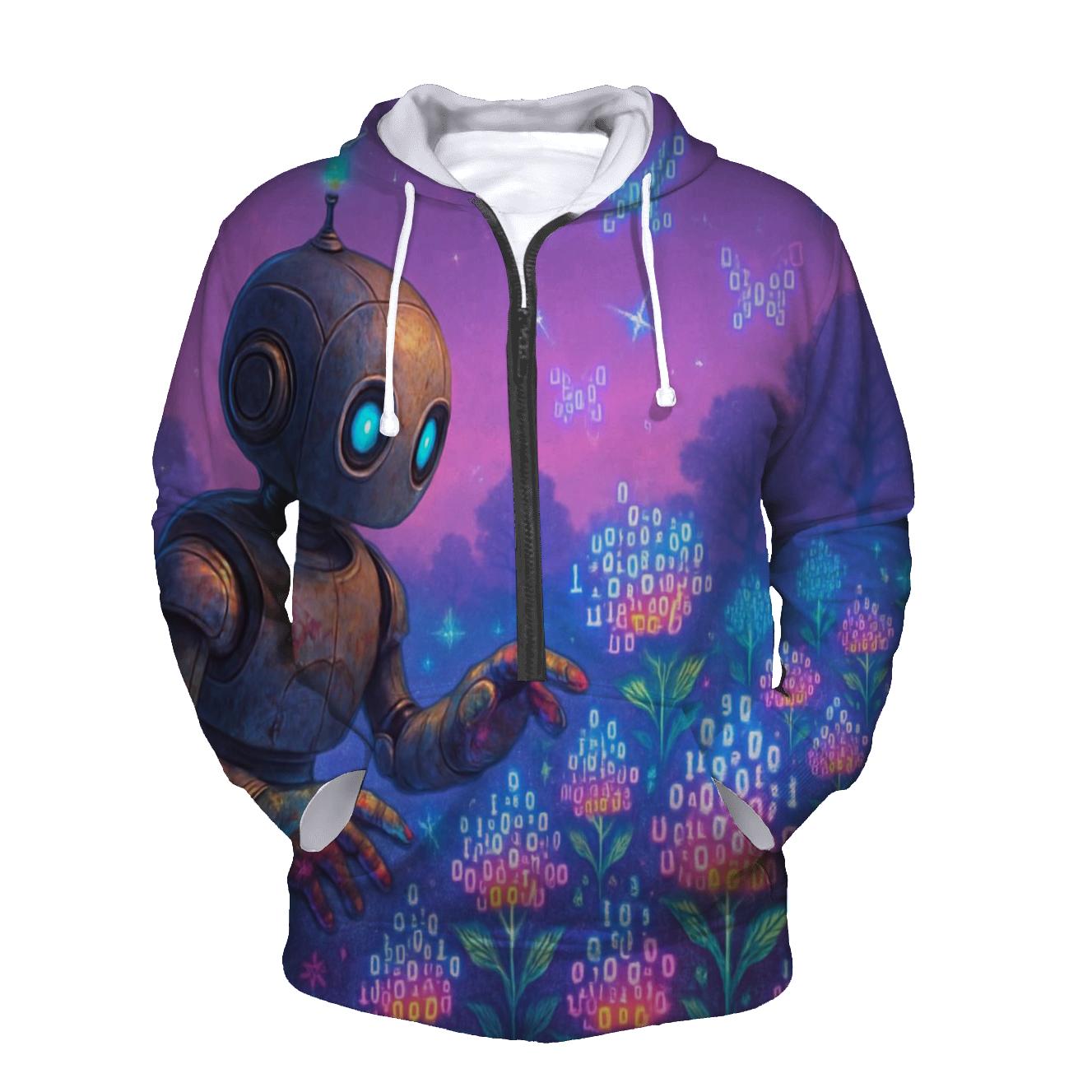 Random Binary Garden premium hoodies