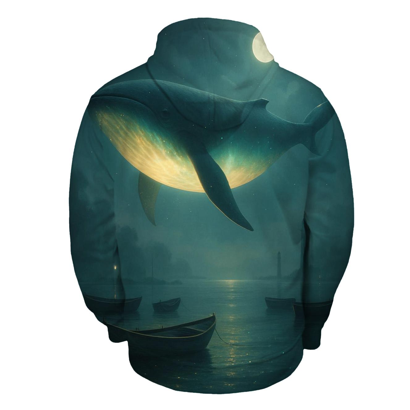Random Lantern Whale lightweight hoodies