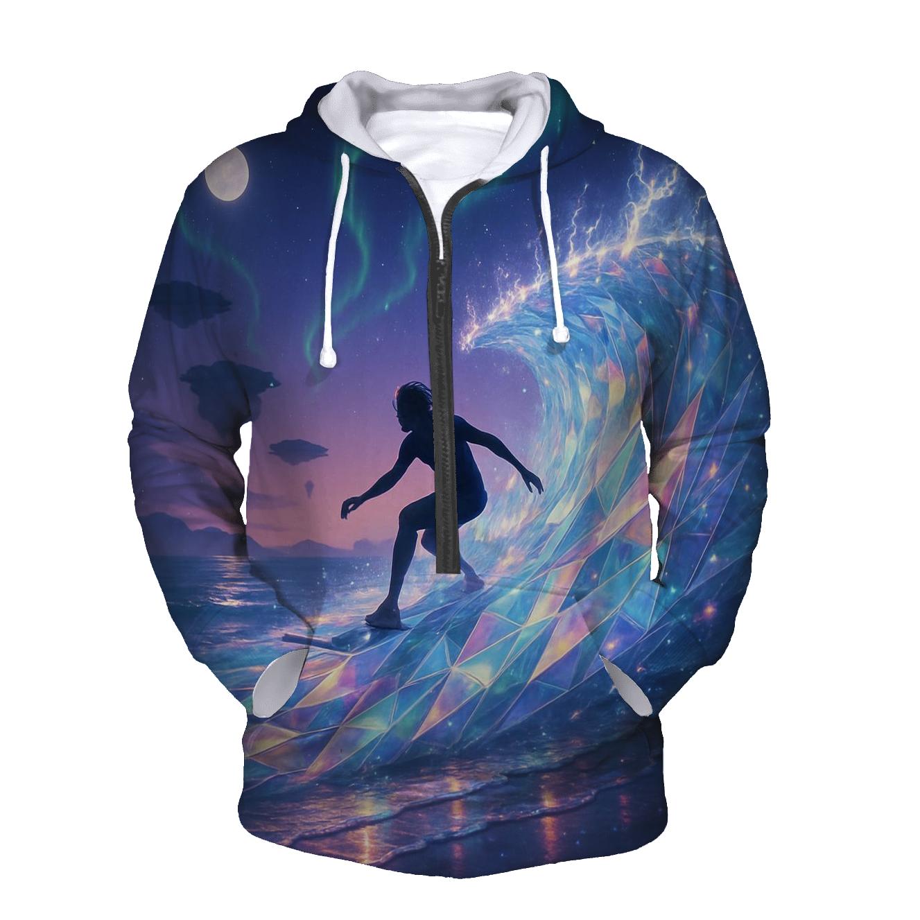 Random Crystal Surfer graphic hoodies
