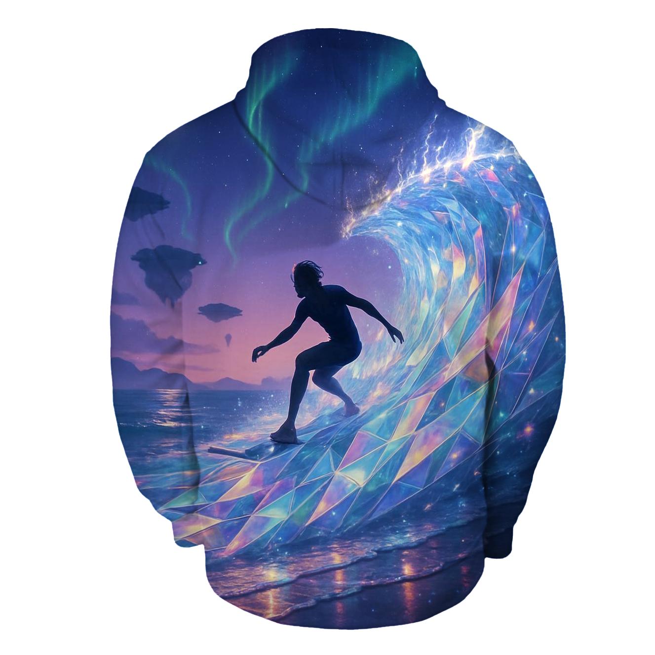 Random Crystal Surfer graphic hoodies