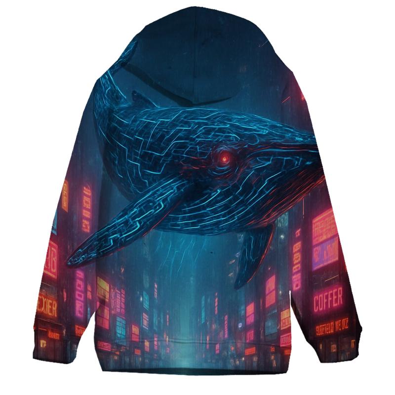 Random Circuit Whale graphic hoodies