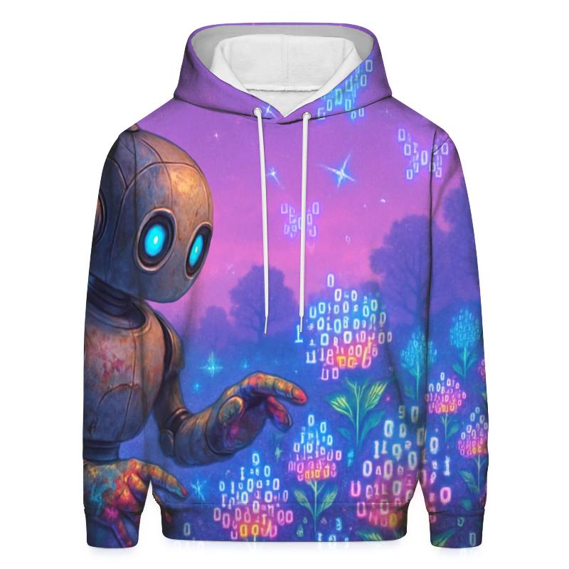 Random Binary Garden lightweight hoodies