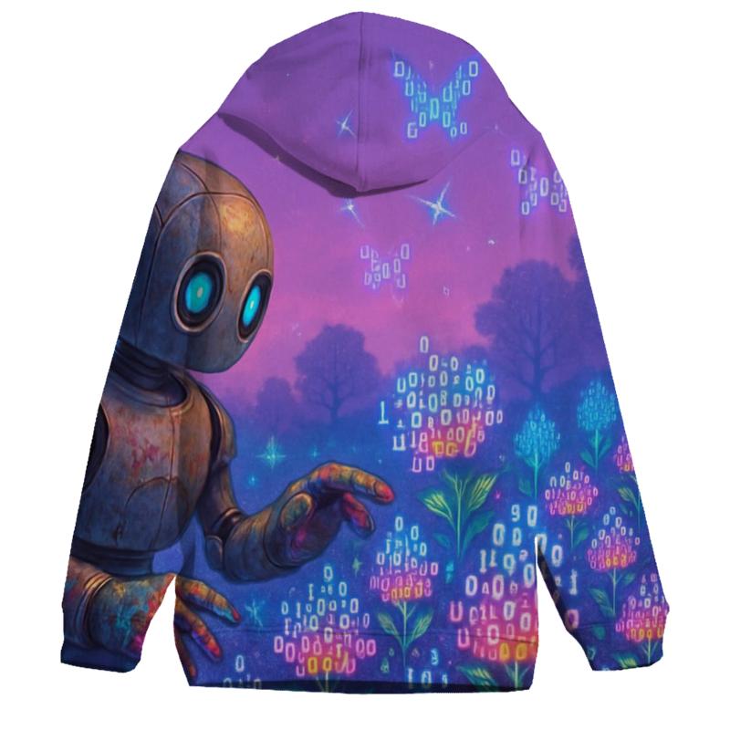 Random Binary Garden lightweight hoodies