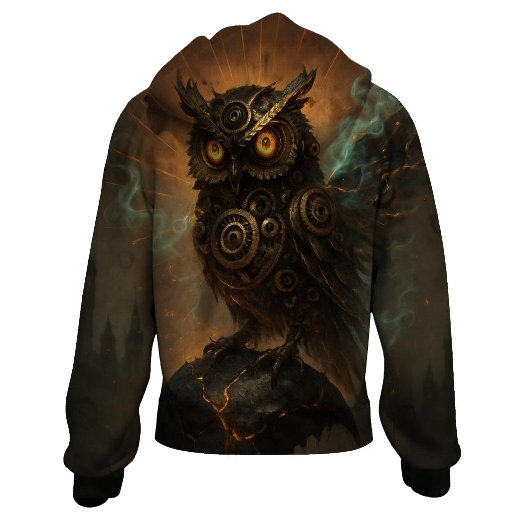 Random Clockwork Owl embroidered hoodies