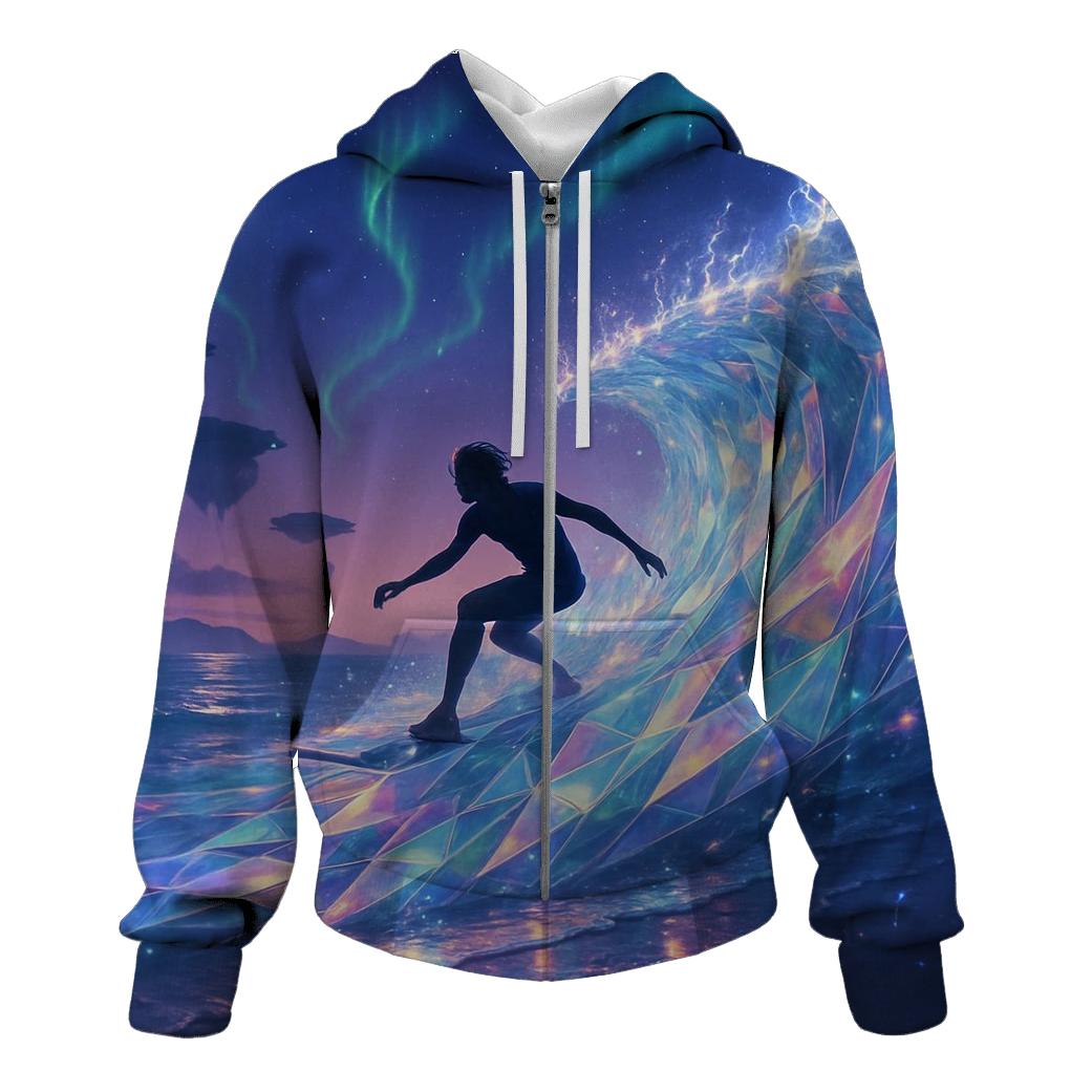 Random Crystal Surfer printed hoodies