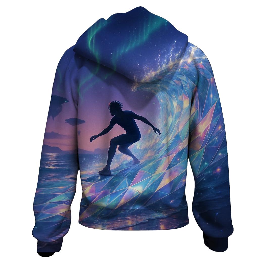 Random Crystal Surfer printed hoodies