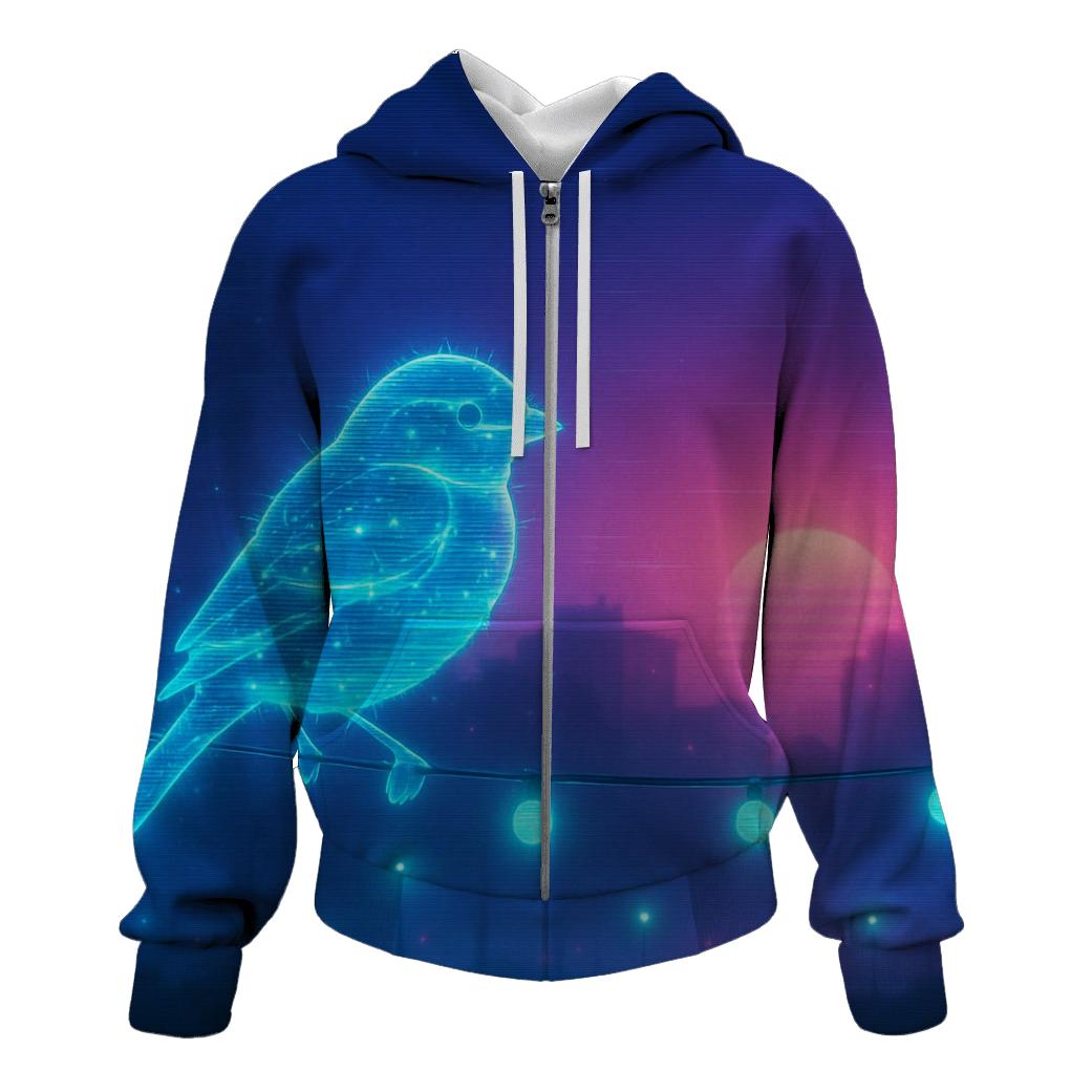 Random Holographic Sparrow zip-up hoodies
