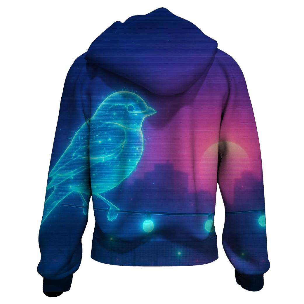 Random Holographic Sparrow zip-up hoodies