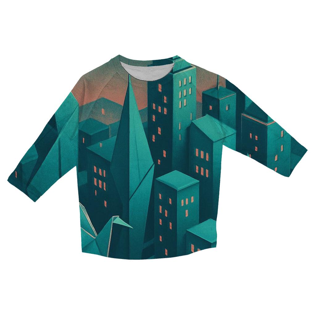 Chromatic Origami City fashion 3/4 sleeve shirts