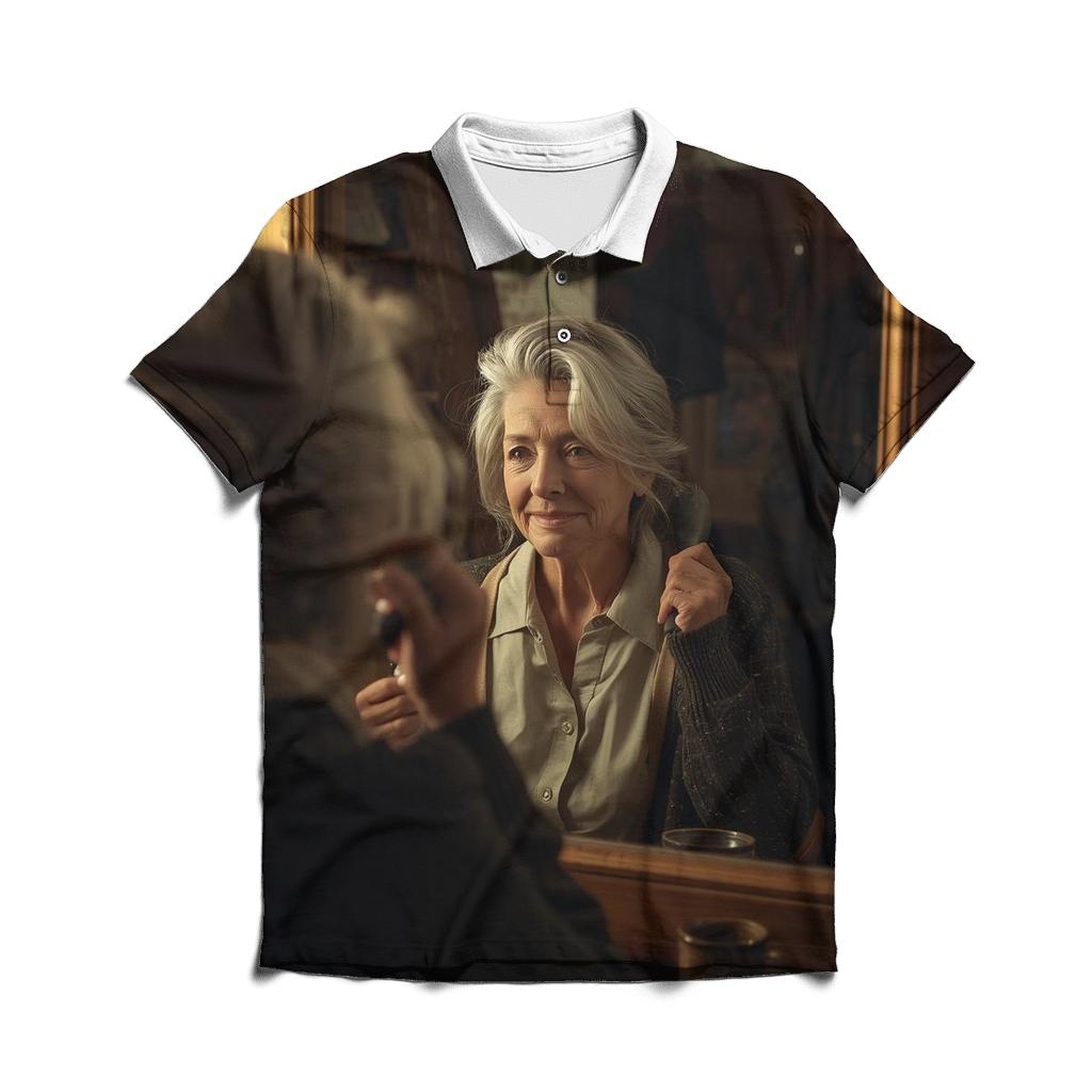 Polly Holliday Backstage Quiet Moment stylish collar polo tees