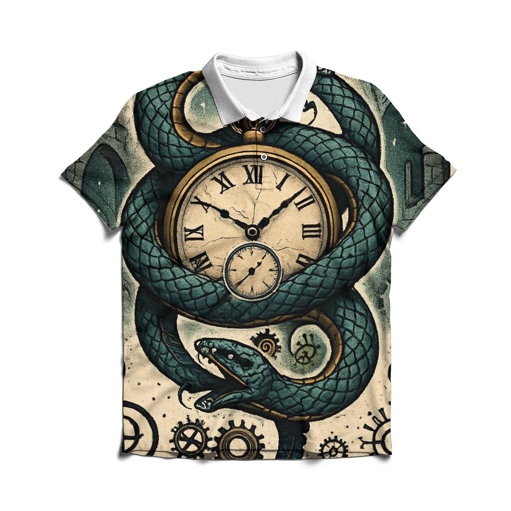Helix Ouroboros Clockwork premium cotton polo shirts