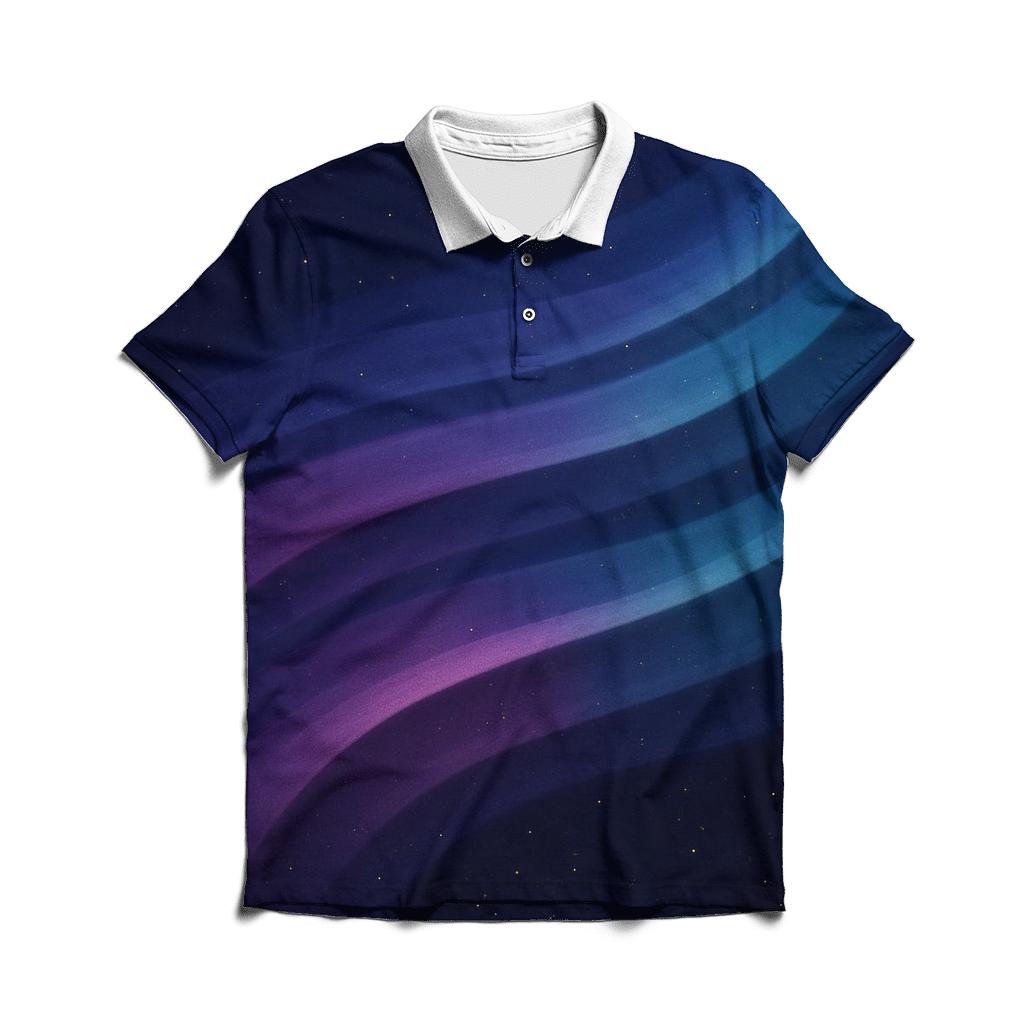 Nebula Ribbon Gradient premium cotton polo shirts