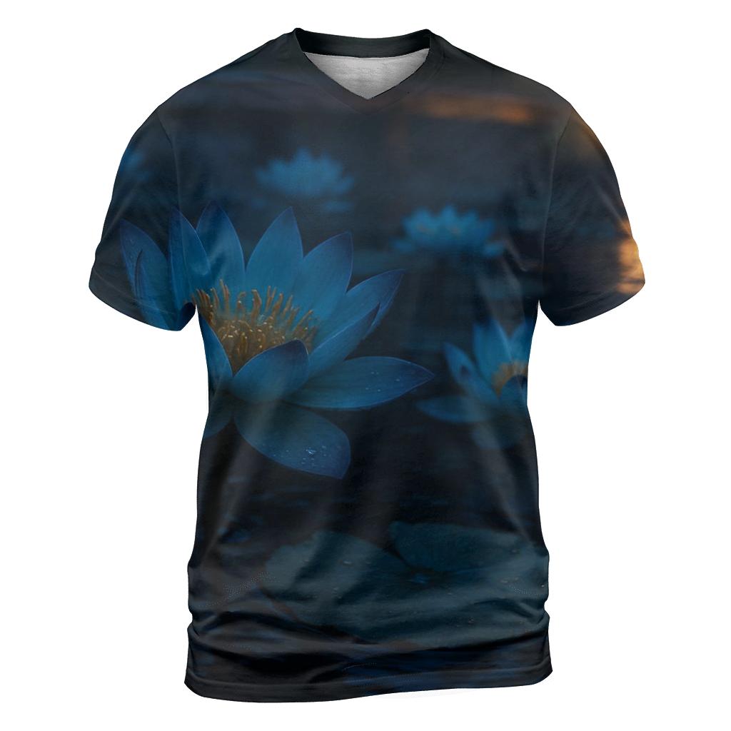 Midnight Teal Lotus Field personalized full print shirts