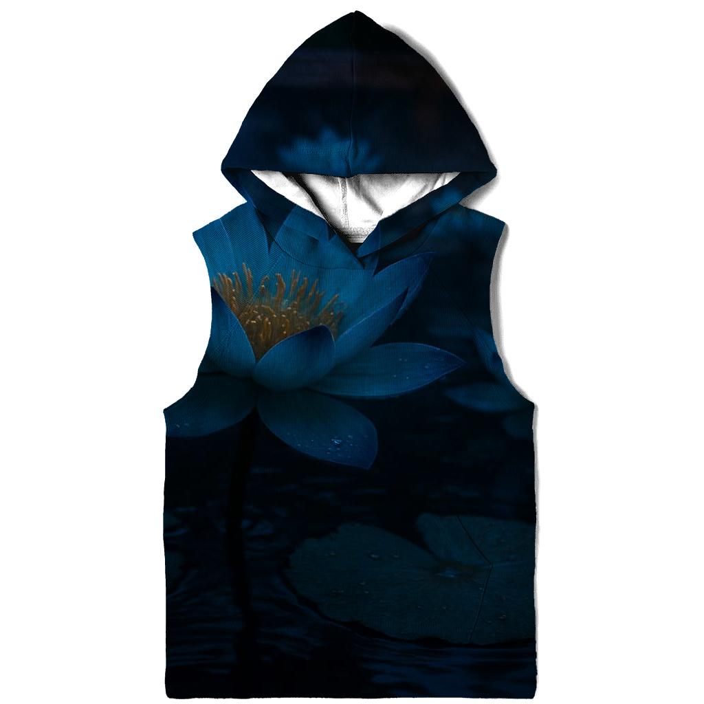 Midnight Teal Lotus Field designer hoodies