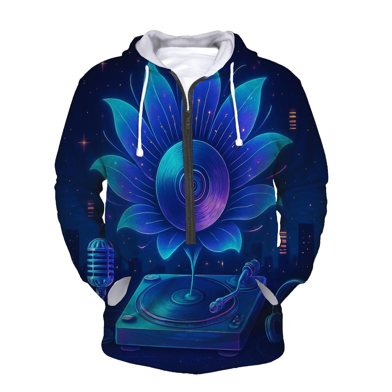 Holographic Turntable Bloom hoodie trends