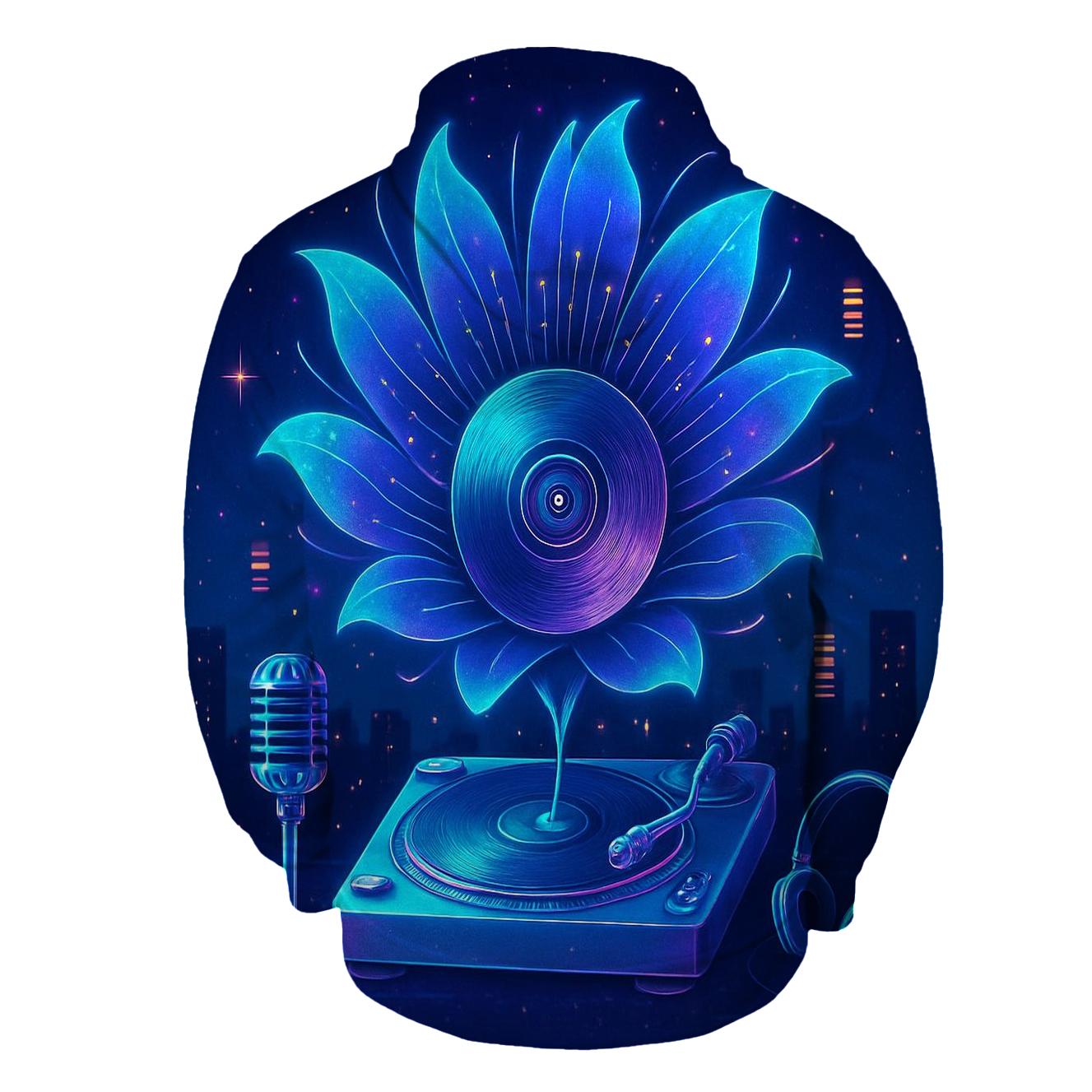 Holographic Turntable Bloom hoodie trends
