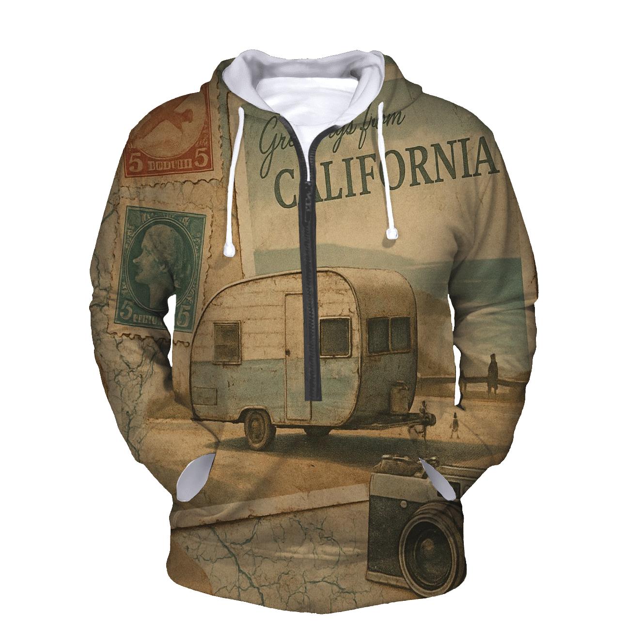 Sepia Roadtrip Postcard Collage hoodie designs
