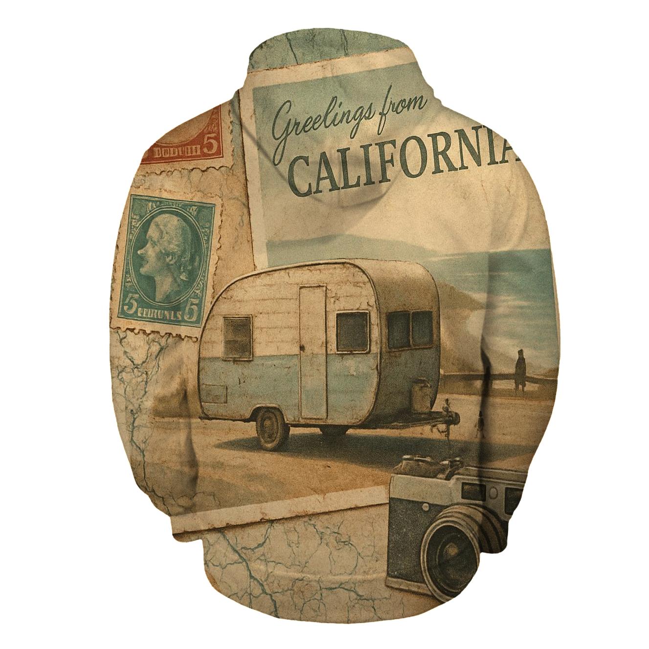 Sepia Roadtrip Postcard Collage hoodie designs