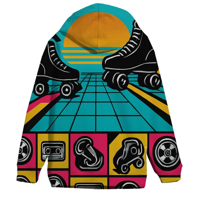 Neon Roller Rink Mosaic lightweight hoodies