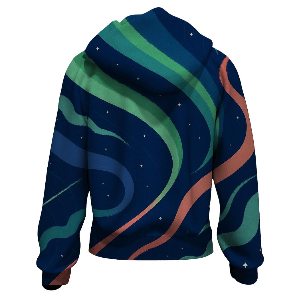 Auroral Jet Tapestry zip-up hoodies