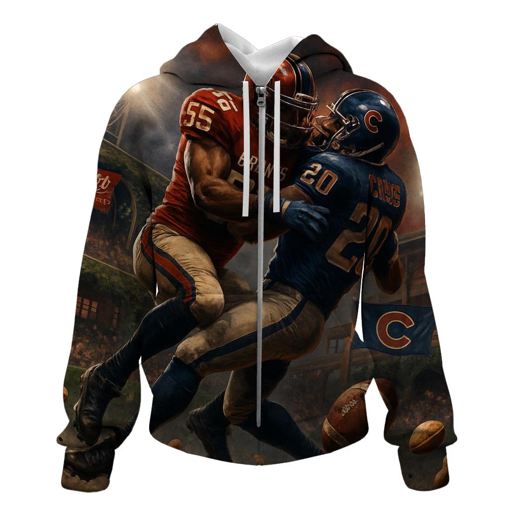 Gridiron Rivalry At Wrigley And Truist embroidered hoodies