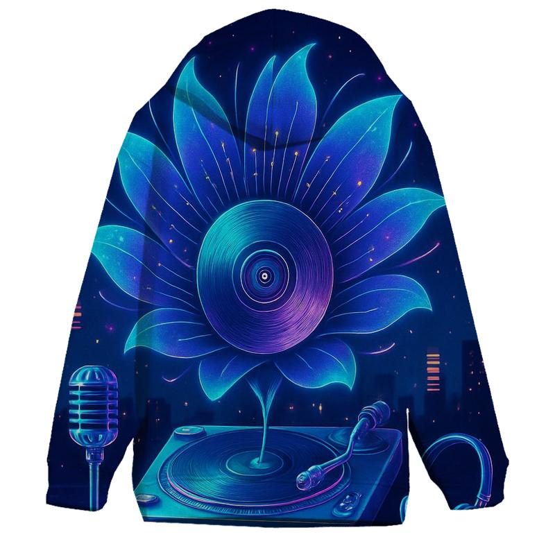 Holographic Turntable Bloom hoodie styles
