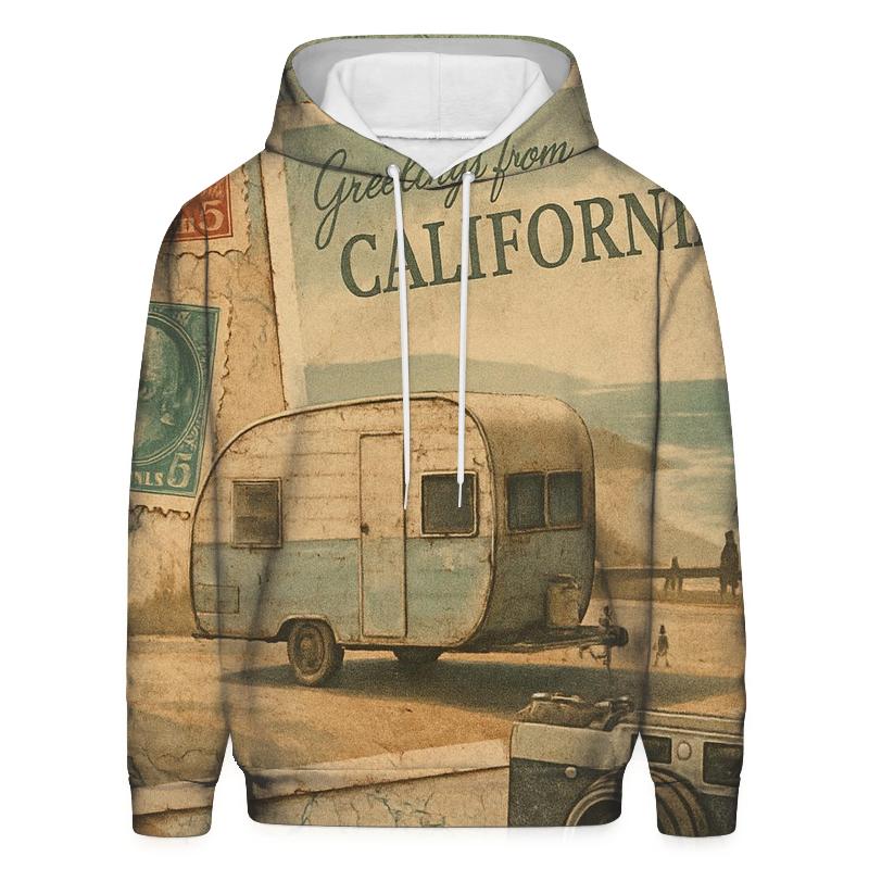 Sepia Roadtrip Postcard Collage designer hoodies
