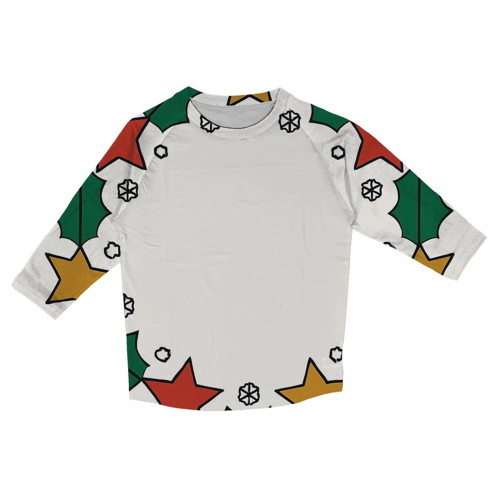 Cosmic Holly Wreath custom 3/4 sleeve shirts