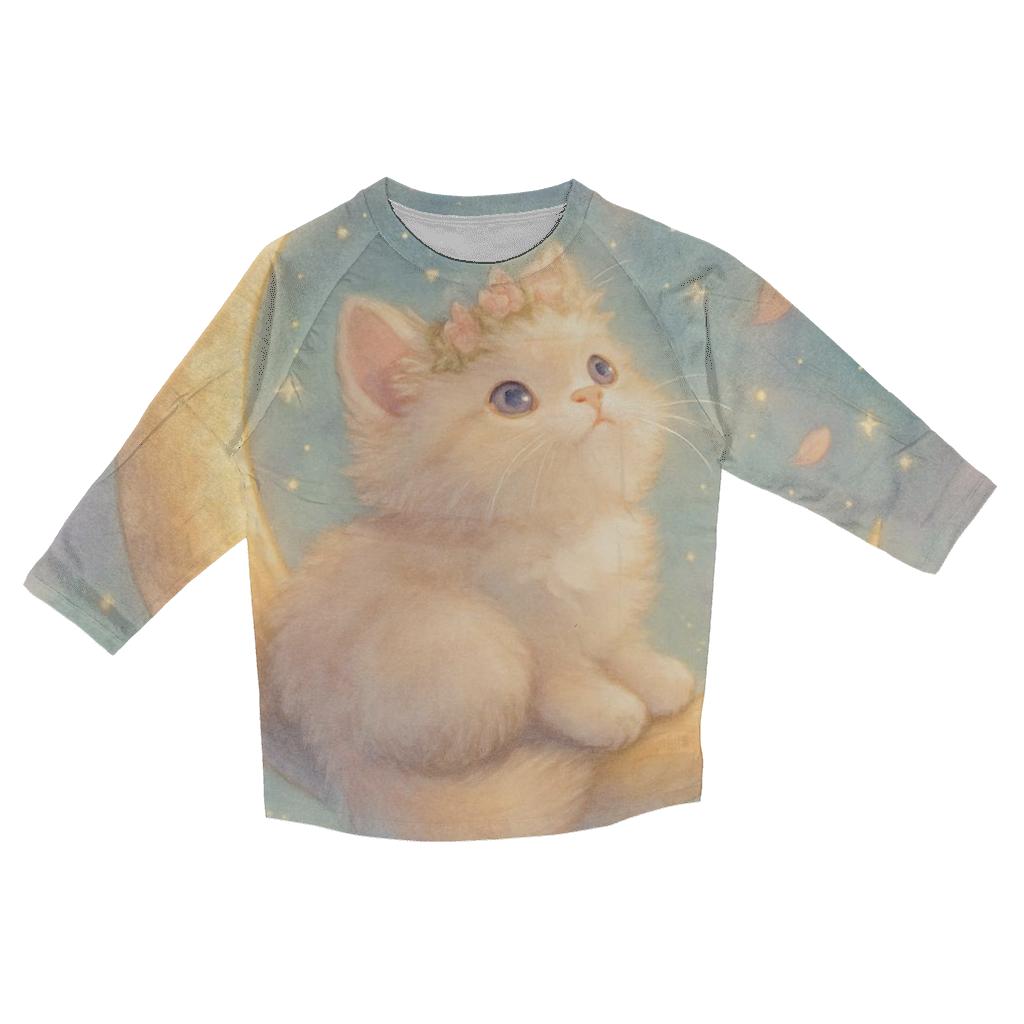Starlight Blossom Kitten trendy 3/4 sleeve tops