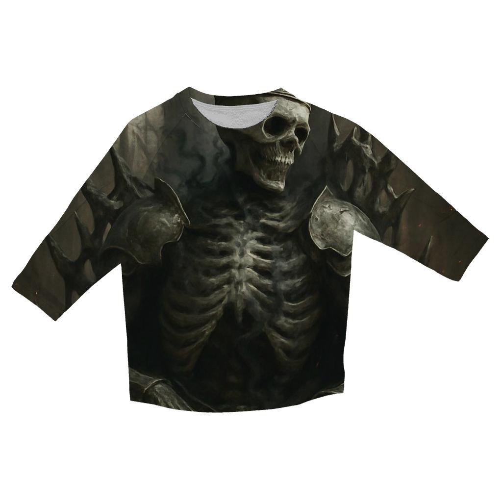 Ashen Throne Of The Bone King casual three quarter sleeve shirts