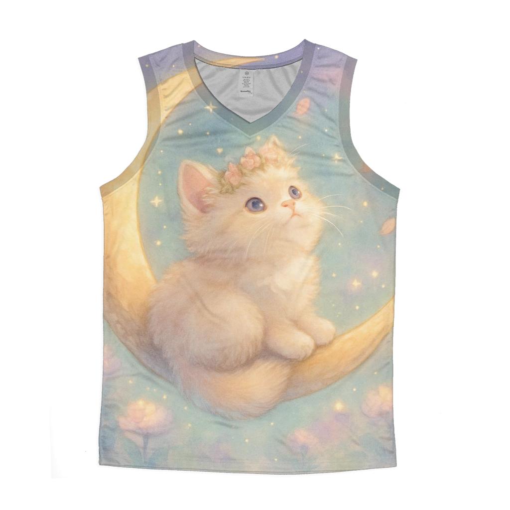 Starlight Blossom Kitten cotton sleeveless tops
