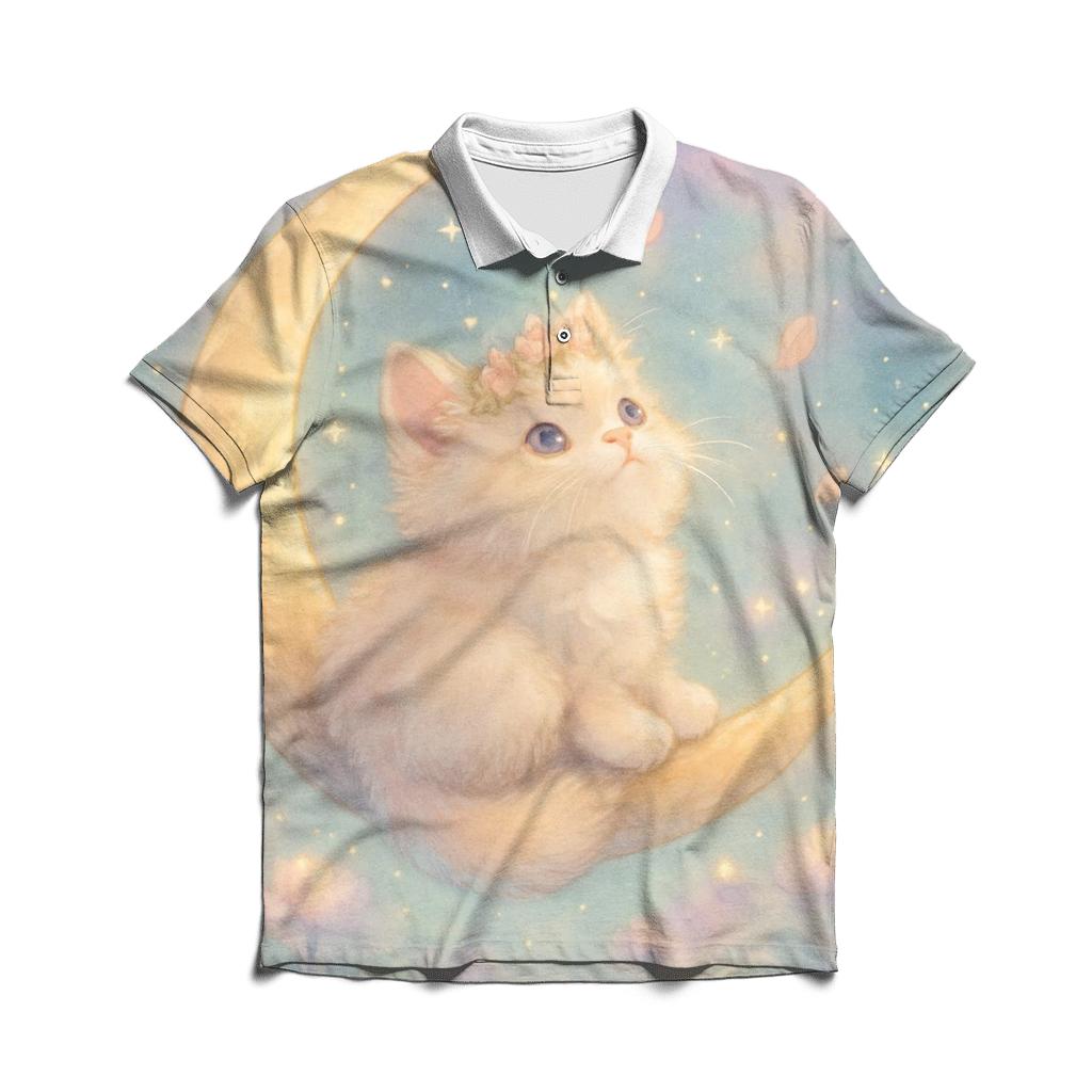 Starlight Blossom Kitten premium cotton polo shirts
