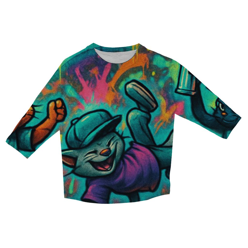 Graffiti Riot Alley Cats cotton quarter sleeve shirts