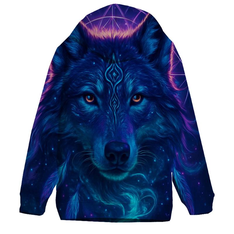 Nebula Sentinel Wolf heavyweight hoodies