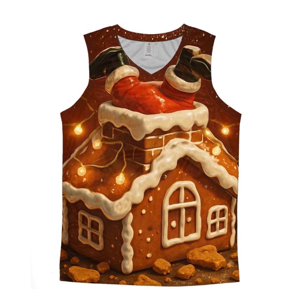 Santa Stuck In Cookie Chimney casual summer tank tops