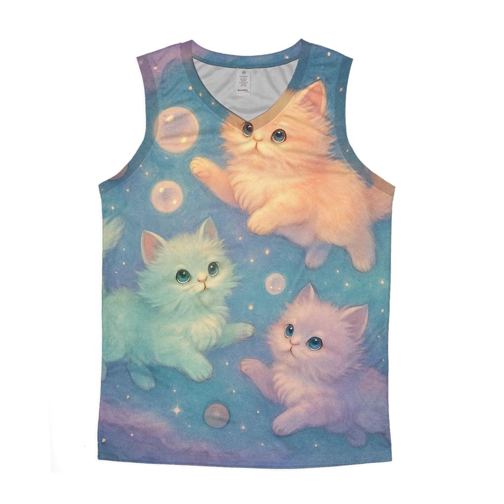 Cosmic Dreamer Kittens casual summer tank tops