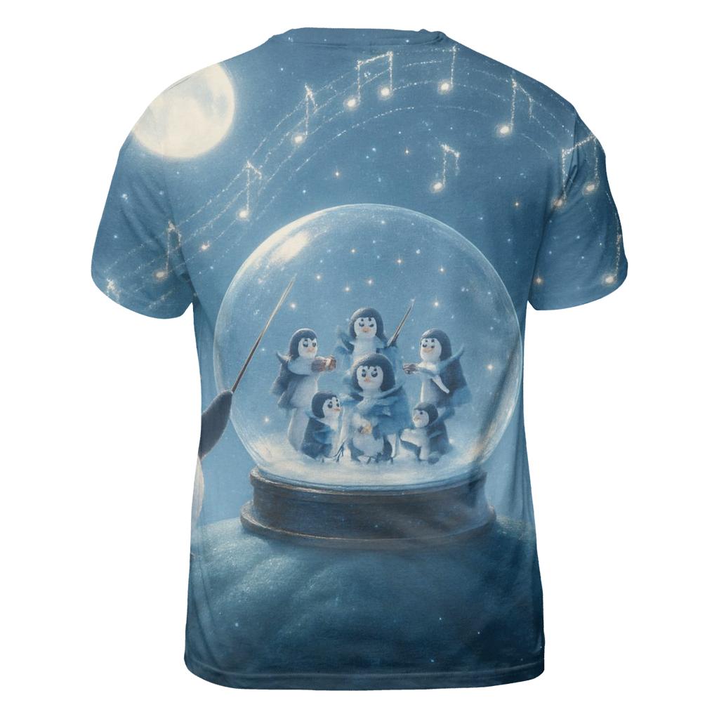 Midnight Snow Globe Orchestra artistic all-over print tops