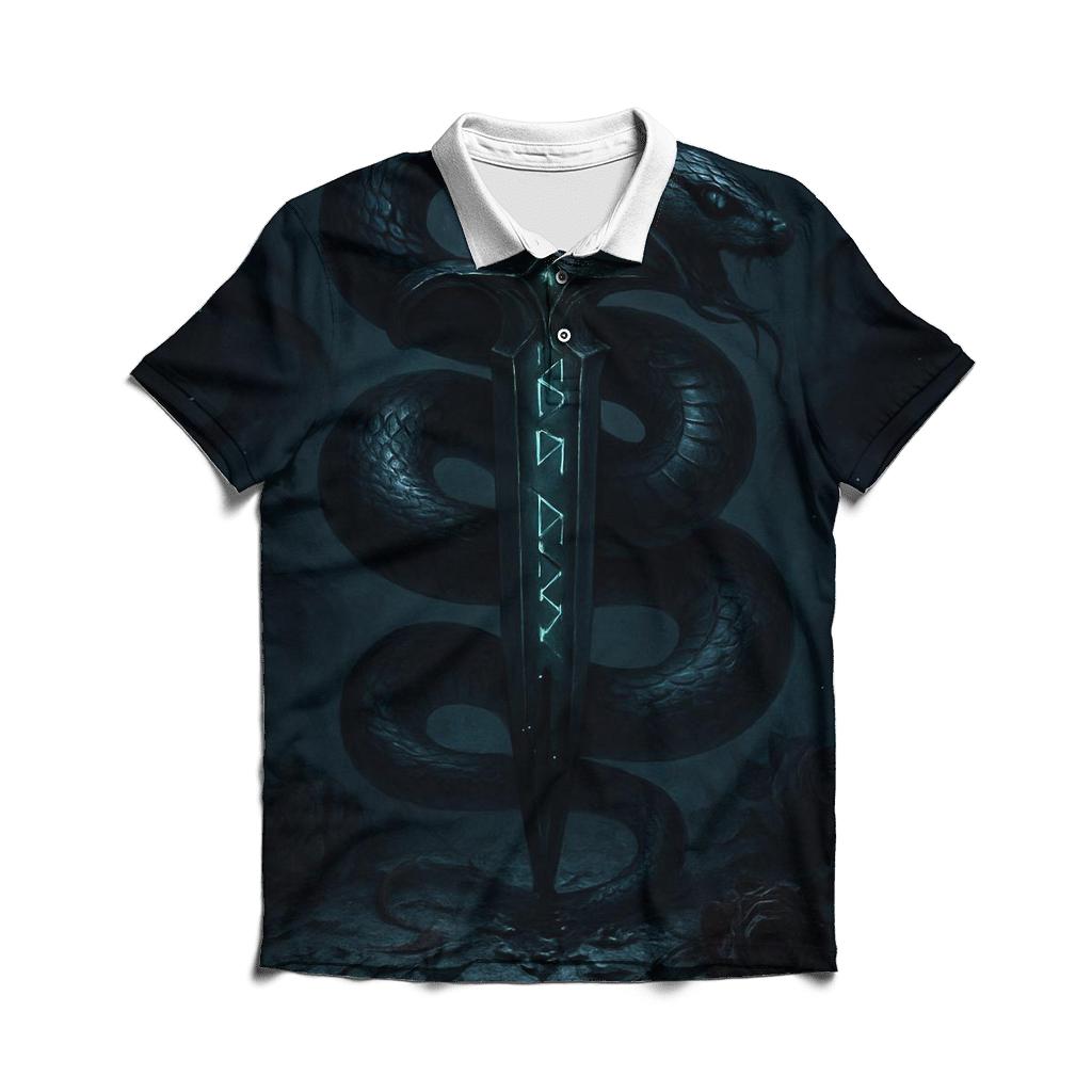 Serpent Dagger Of The Midnight Coven premium cotton polo shirts