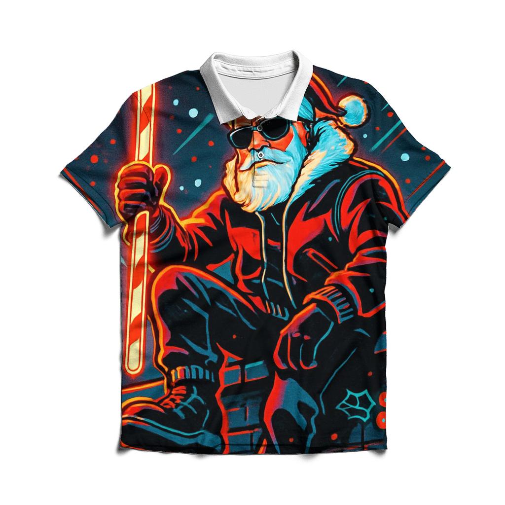 Neon Street Santa embroidered polo tops