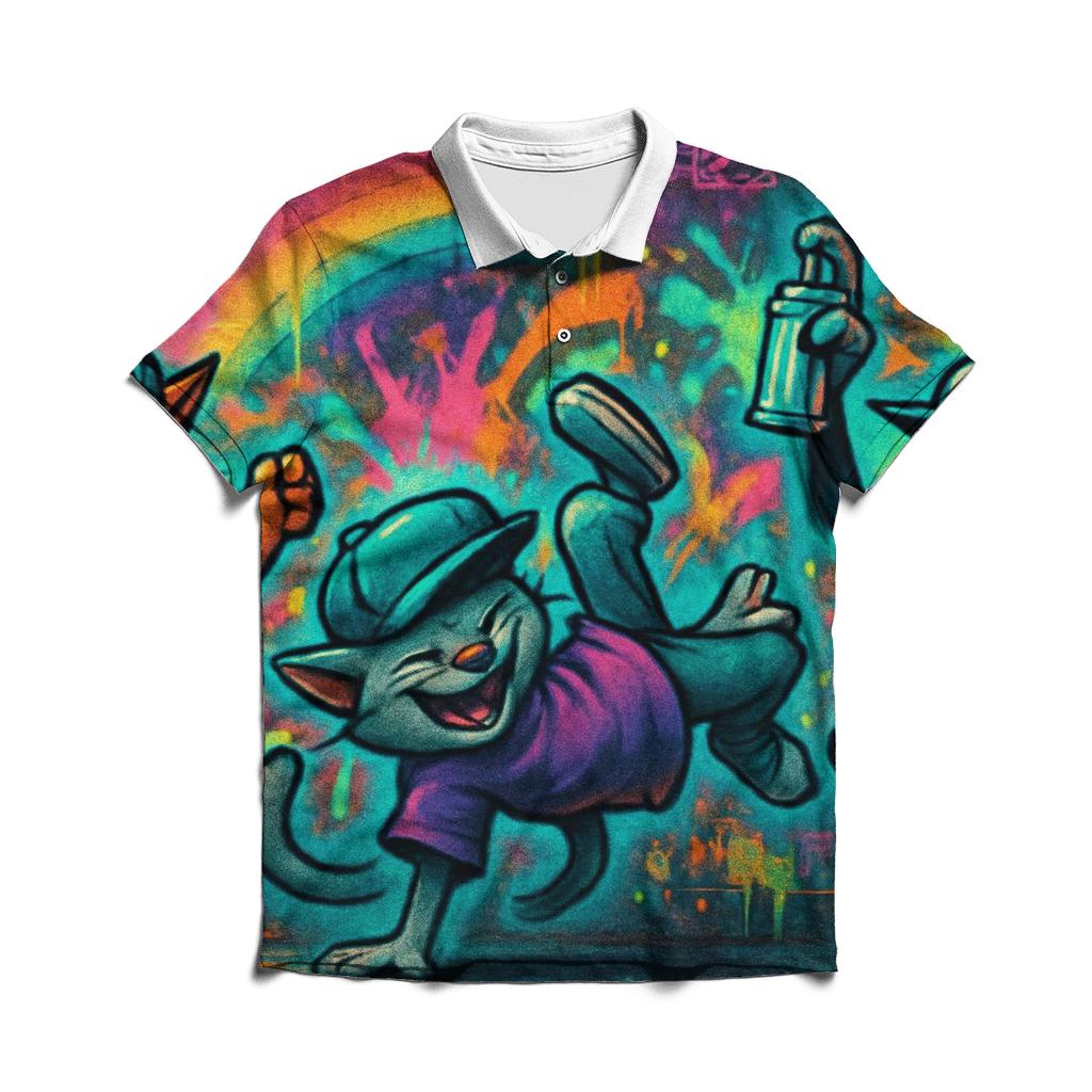 Graffiti Riot Alley Cats casual sports polo shirts