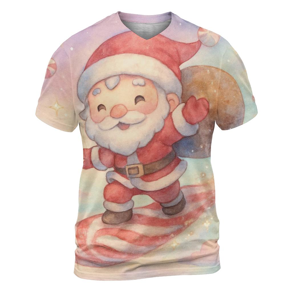 Candy Comet Santa creative print fashion shirts